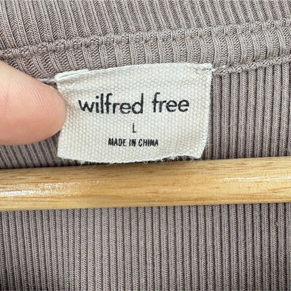 Wilfred Free Aritzia Women's Dunes Ribbed Tank Dress L Light Brown Tencel Modal - Picture 4 of 8